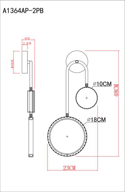 Декоративная подсветка Arte Lamp HOLLY A1364AP-2PB, 1хLED