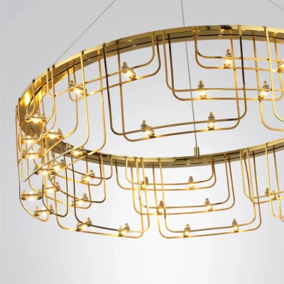 7060/44L HIGHTECH ODL26 287 светильник нерж/сталь золото IP20 LED 44W 3960Лм 3000K 220V ZAHA