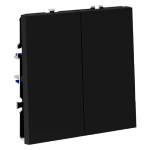 VLS020108 Выключатель встраиваемый VOLTUM S70 двухклавишный 10А, (черный матовый). (ТМ Maytoni)