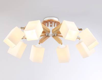 Подвесная люстра TR9522/8 WH/GD/FR белый/золото/белый матовый E27*8 max 40W D790*260