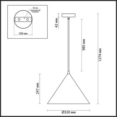3724/24L LEDIO LN19 099 черный Подвес LED 24W 4000К 2040Лм 220V LENNY