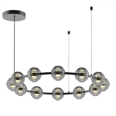 5041/120L L-VISION ODL24 427 черн./золото/дымчатый/металл/стеко Люстра LED 120W 4000К 9364Лм TRONI