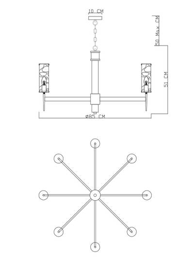 Подвесная люстра Divinare SHAM 4505/17 LM-8, 8хE14