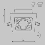 Встраиваемый светильник Metal Modern GU10х1, DL008-2-01-W. TM Maytoni
