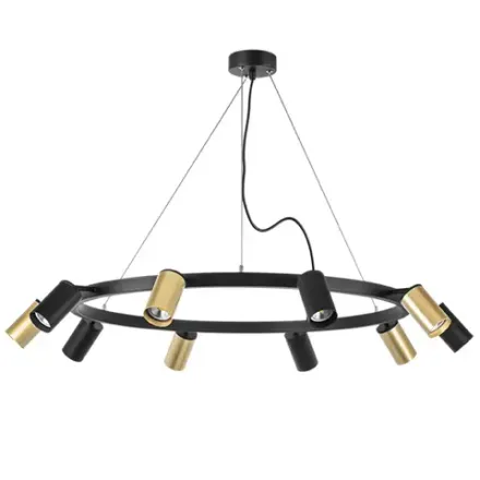 LR020405375 Люстра RULLO 10х50W GU10 ЧЕРНЫЙ/ЗОЛОТО (571020+214440-5+214437-5)