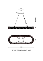 Люстра подвесная Festo Gold FL1051-10PO, LED