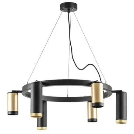 LR01640387370 Люстра RULLO 6х50W GU10 ЧЕРНЫЙ/ЗОЛОТО (571016+214440-3+214487-3+203437-3+203440-3)