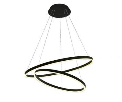 08220,19A(4000K) Люстра диммируемая Тор черный d80+60 h150 Led 86W (4000K)