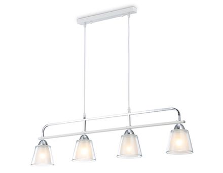 Светильник подвесной TR303242/4 WH/CH/CL/FR белый/хром/прозрачный/белый матовый E27*4 max 60W 870*120*780