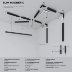 Slim Magnetic WL01 Трековый светильник 6W 4200K черный 85007/01