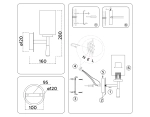 Светильник настенный LH56255 SN/FR никель/белый матовый E27 max 60W 160*120*280