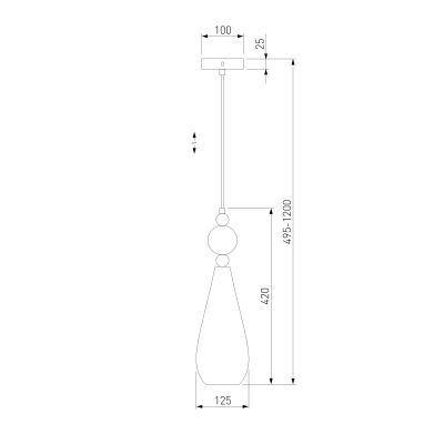 Подвесной светильник со стеклянным плафоном 50202/1 дымчатый, E14х1