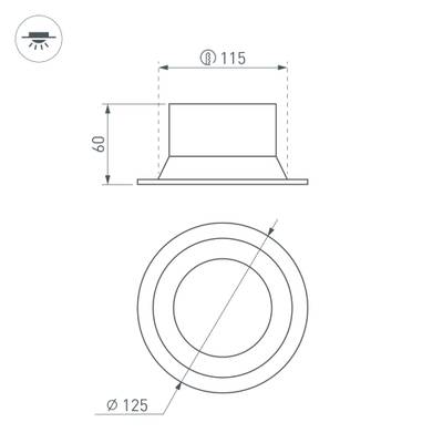 Светильник MS-BREEZE-BUILT-R125-16W Warm3000 (WH, 90 deg, 230V) (Arlight, IP20 Металл, 3 года)