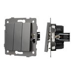 Механизм выключателя трехклавишный непроходной SWT-MK03-PL-GR-V (250V, 10A) (Arlight, -)