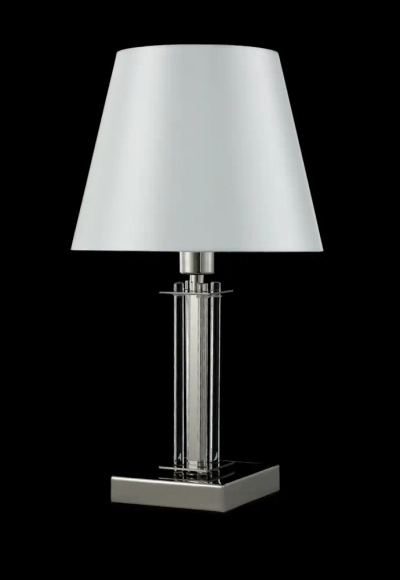 Настольная лампа Crystal Lux NICOLAS LG1 NICKEL/WHITE 3400/501