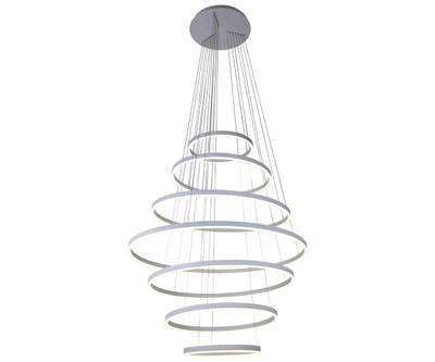 08537,01(4000K) Люстра Тор белый h300 d40+60+80+100+80+60+40 Led 284W (4000K) с пультом ДУ