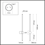 4335/18WL HIGHTECH ODL22 299 чёрный Настенный светильник IP20 LED 18W 849Лм 3000K FILLINI