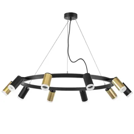 LR0204053750 Люстра RULLO 10х50W GU10 ЧЕРНЫЙ/ЗОЛОТО (571020+214440-5+214437-5+202430-10)