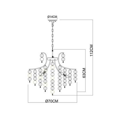 Подвесная люстра Arte Lamp PIPIRIMA A4089LM-8AB, 8хE14