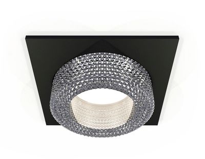 Комплект встраиваемого светильника XC7632020 SBK/CL черный песок/прозрачный MR16 GU5.3 (C7632, N7191)