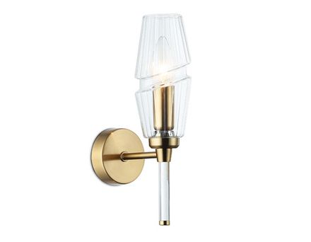 Светильник настенный LH55204 BS/CL латунь/прозрачный E14 max 40W 150*80*280