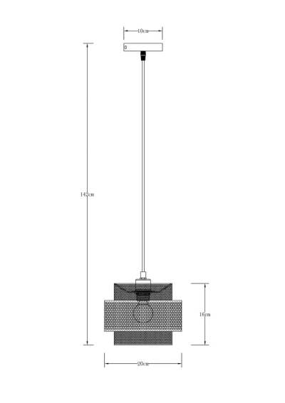 Подвесной светильник Arte Lamp GRID A7069SP-1BK, 1хE27