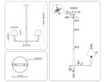 Светильник на штанге LH75159/5 BS/FR латунь/белый матовый E14*5 max 40W D730*580