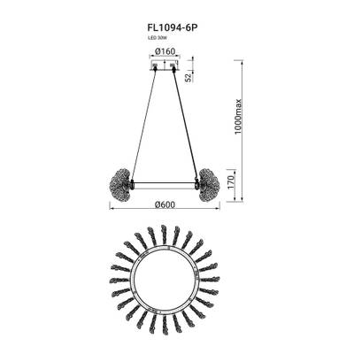 Люстра подвесная Marine FL1094-6P, LED