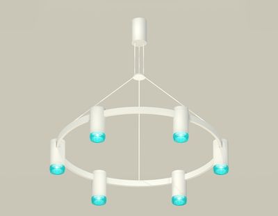 Комплект подвесного светильника с композитным хрусталем XB9021202/6 SWH/BL белый песок/голубой MR16 GU5.3 (С9021, N6153)