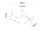 Люстра на штанге Arte lamp ZULU A2170PL-49BK, 1хLED