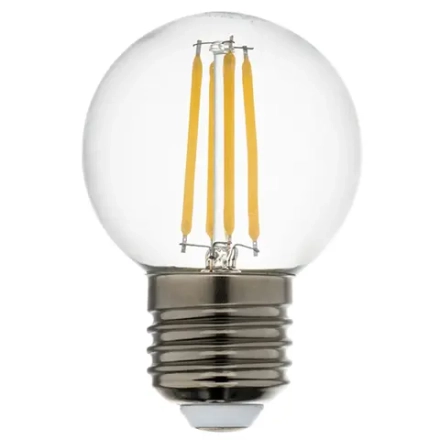 933822 Лампа энергосберегающая LED FILAMENT 220V G50 E27 6W=65W 400-430LM 360G CL 3000K 30000H