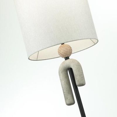 5410/1F MODERN ODL_EX23 113 черный матовый/бежевый /металл/полирезин/ткань Торшер E27 1*60W BAGEL