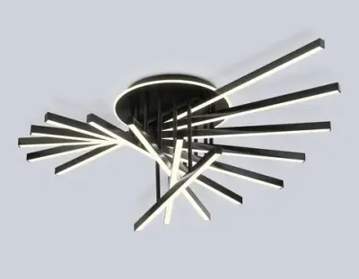Светильник светодиодный потолочный FL6292 BK черный 160W 3000K-6400K 1100*790*315 (ПДУ ИК)