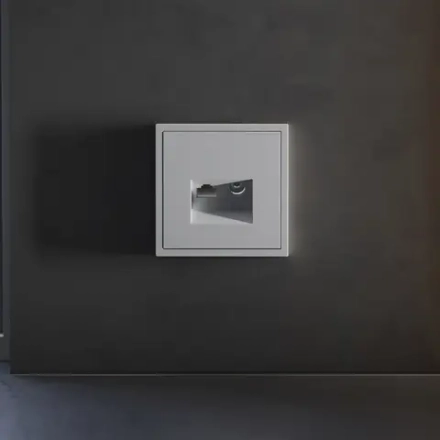 VLS002716 Накладка для розетки TV+RJ45 кат. 6, S70 (серый). (ТМ Maytoni)