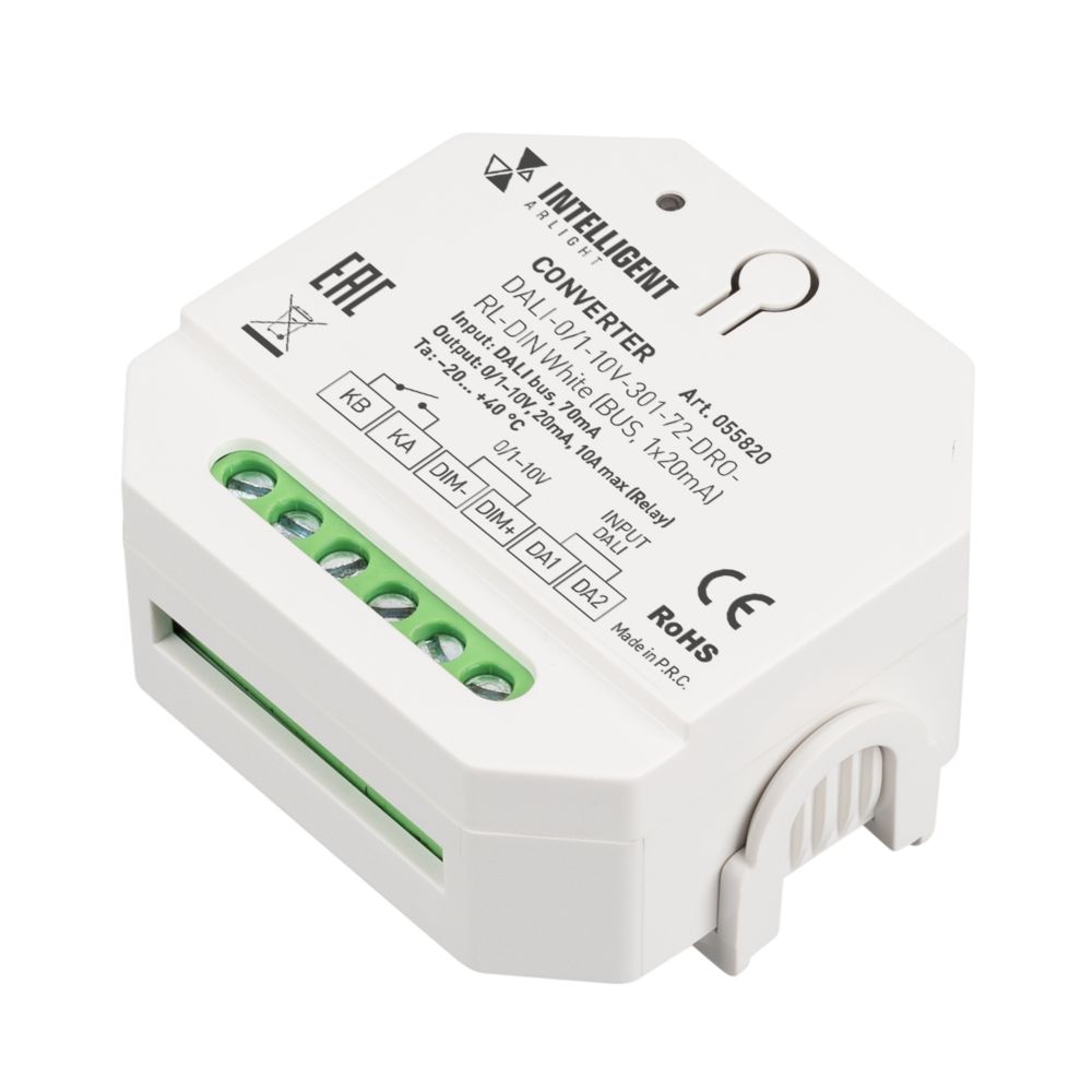 INTELLIGENT ARLIGHT Конвертер DALI-0/1-10V-301-72-DRO-RL-DIN White (BUS, 1x20mA) (IARL, IP20 Пластик, 5 лет) INTELLIGENT ARLIGHT Конвертер DALI-0/1-10V-301-72-DRO-RL-DIN White (BUS, 1x20mA) (IARL, IP20 Пластик, 5 лет)