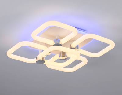 Светильник светодиодный потолочный FA3861/4+1 WH белый 70W 3000K-6400K+RGB 400*400*115 (ПДУ РАДИО 2.4G)