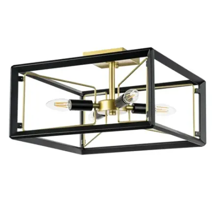 713347 Люстра REGOLO 4х40W E14 ЧЕРНЫЙ МАТОВЫЙ/ЗОЛОТО Lightstar