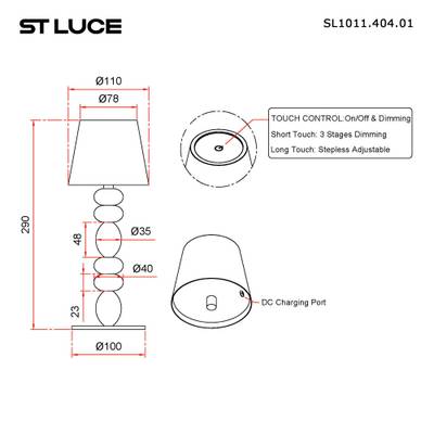 SL1011.414.01 Прикроватная лампа ST-Luce Черный, Золотистый/Черный LED 1*3W 3000-6000K
