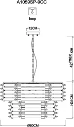 Подвесная люстра Arte Lamp CARAVAGGIO A1059SP-9CC, 9хE14