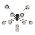 8349/10C COMFI LN26 232 черный/прозрачный, металл/стекло Светильник потолочный LED GX53 10*7W 220V NATALINA