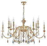Люстра Crystal Lux MERCEDES SP6+6 GOLD/COLOR 0951/312