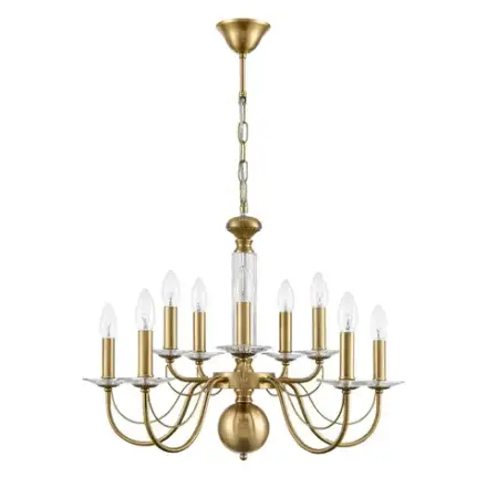 8033/10 CLASSI LN26 080 медь, металл/стекло Люстра подвесная Е14 10*40W 220V INCANTO