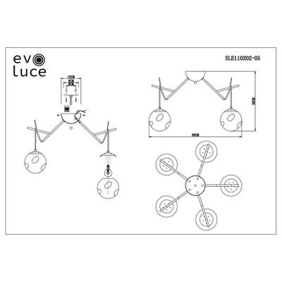 SLE110202-05 Люстра подвесная Белый/Янтарный E14 5*40W