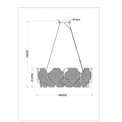 Подвесная люстра ARTE LAMP MALLIKA A4077SP-7GO, 7хE14