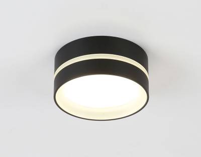 Накладной точечный светильник GX53 с акрилом TN5392 SBK/FR черный песок/белый матовый GX53 IP44 D85*55