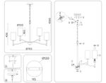 Светильник подвесной LH56054/6+3 BS/FR латунь/белый матовый E14*9 max 40W D765*1060