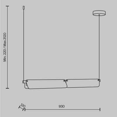 Подвесной светильник Flat 3000К 20Вт, MOD296PL-L20BS3K. TM Maytoni
