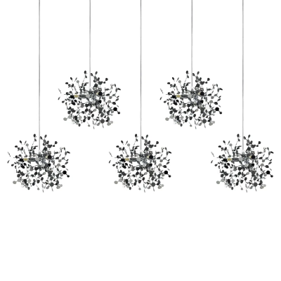 L5PL721134 Подвес пятерной линейный EXTRA 5x3x5W(led) G9 (721134 - 5 + 572164 -1) ХРОМ Lightstar