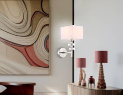 Светильник настенный LH71325 SN/WH никель/белый E14 max 40W 240*130*300