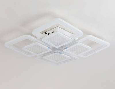 Светильник потолочный светодиодный с пультом FA4283/4+4 WH белый 100W 3000K+6400K/4200K/6400K+3000K 435*435*70 (ПДУ ИК)